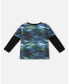 Toddler Boys Layered Long Sleeve T-Shirt Blue Aurora Borealis - Toddler|Child Blue boreal aurora, 4T - фото #2