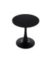 Фото #3 товара Modern 23.6" Black Round End Table with Solid Metal Base