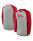 Men's Heather Gray/Red Philadelphia Phillies Authentic Collection Game Time Raglan Performance Long Sleeve T-Shirt