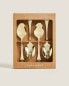 Pack of dessert spoons with decorative engraving (pack of 4)