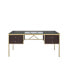 Фото #1 товара Yumia Desk In Gold & Clear Glass