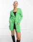 River Island mid length belted cardigan in green