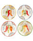 Фото #1 товара Sweet Spicy Salad Plate, Set of 4