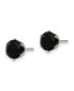 Stainless Steel Polished Black Round CZ Stud Earrings