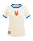 Фото #2 товара Women's Cream New York Mets Retro Classic Ringer T-shirt