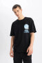 Erkek T-shirt Siyah B5069ax/bk81