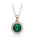 ფოტო #1 პროდუქტის Cubic Zirconia Sterling Silver Emerald Round Pendant