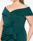 ფოტო #7 პროდუქტის Plus Size Off-The-Shoulder Scuba Crepe Gown