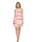 Фото #1 товара Calvin Klein Women's Striped Print Shift Pullover Summer Dress Watermelon 6