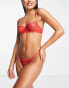 Bluebella Grace delicate eyelash lace string thong in red