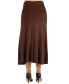 Womens Elastic Waist Solid Color Maternity Maxi Skirt