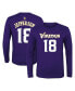 ფოტო #1 პროდუქტის Big Boys Justin Jefferson Purple Minnesota Vikings Mainliner Player Name and Number Long Sleeve T-shirt