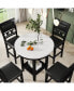 5-Piece Counter Height Dining Set with Faux Marble Table & PU-Leather Chairs