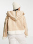 COLLUSION Plus – Kurze Jacke in Beige mit Lammfellimitat