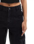 DTT Dom straight leg cargo jeans in washed black