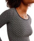 ფოტო #4 პროდუქტის Women's Love Letter Textured Long-Sleeve Top