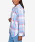 Petite Swiss Chalet Collared Plaid Shirt Jacket