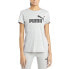 Puma Essential Logo Crew Neck Short Sleeve T-Shirt Womens Grey Casual Tops 58629