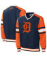 Men's Navy Detroit Tigers Yardline V-Neck Pullover Windbreaker