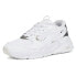 Фото #3 товара Puma Trc Mira Sq Metallic Glitter Lace Up Womens White Sneakers Casual Shoes 38