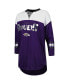 ფოტო #3 პროდუქტის Women's Purple, White Baltimore Ravens Double Team 3/4-Sleeve Lace-Up T-shirt