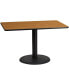 30"X48" Rectangular Laminate Table With 24" Round Table Base