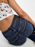 Фото #5 товара Pieces Kesia mom jeans in dark blue denim