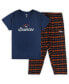 ფოტო #1 პროდუქტის Women's Navy Denver Broncos Plus Size Badge T-shirt and Flannel Pants Sleep Set
