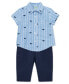 ფოტო #5 პროდუქტის Baby Boys Whales Button Front Shirt and Pants Set