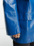 Фото #3 товара ASOS DESIGN Curve coated canvas grandad coat in blue