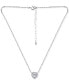 Фото #3 товара Giani Bernini cubic Zirconia Heart Halo Pendant Necklace in Sterling Silver, 16" + 2" extender, Created for Macy's