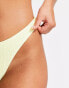 Public Desire crinkle knot detail high leg bikini bottom in lemon