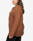 Фото #3 товара Plus Size Solid Shacket Sweater