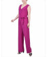 ფოტო #3 პროდუქტის Petite Sleeveless Belted Jumpsuit