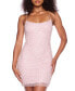 Juniors' Spaghetti-Strap Faux Pearl Embellished Bodycon Dress Pink/iri, S - фото #4