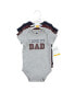 ფოტო #3 პროდუქტის Baby Boys Cotton Bodysuits, Love Dad, 3-Pack