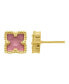 14K Gold Plated Flower Pink Imitation Mother of Pearl Stud Earrings
