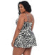 Ralph Lauren 299252 Women Plus Size Zebra Skirted One Piece Swimsuit Size 18W