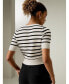 Фото #2 товара Women's Silk Striped Cropped Knit Top