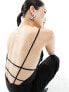 Edited backless strappy jumpsuit in black