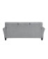 Modern 1 Piece Sofa Dark Textured Fabric Upholstered Rounded Arms Attached Cushions