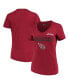 ფოტო #3 პროდუქტის Women's Cardinal Arizona Cardinals Post Season V-Neck T-shirt