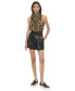 Фото #4 товара Шорты с логотипом DKNY из эко-кожи с плиссировкой и поясом - женские