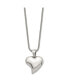 Фото #3 товара Chisel polished Heart Pendant on a 18 inch Snake Chain Necklace