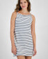 Фото #4 товара Women's Stripe-Print Sleeveless Mini Dress