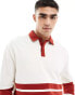 ASOS DESIGN relaxed long sleeve rugby polo in heavyweight 220gsm with cut and sew panels