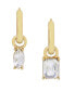 Crystal Gold-tone Stone Dangle Huggies Earring