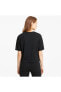 Kadın Siyah Cropped Essentıals Logo Spor T-shirt Vo58686601