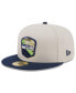 Фото #4 товара Men's Stone, College Navy Seattle Seahawks 2023 Salute To Service 59FIFTY Fitted Hat