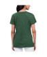 Women's Green Distressed Oakland Athletics Key Move V-Neck T-shirt